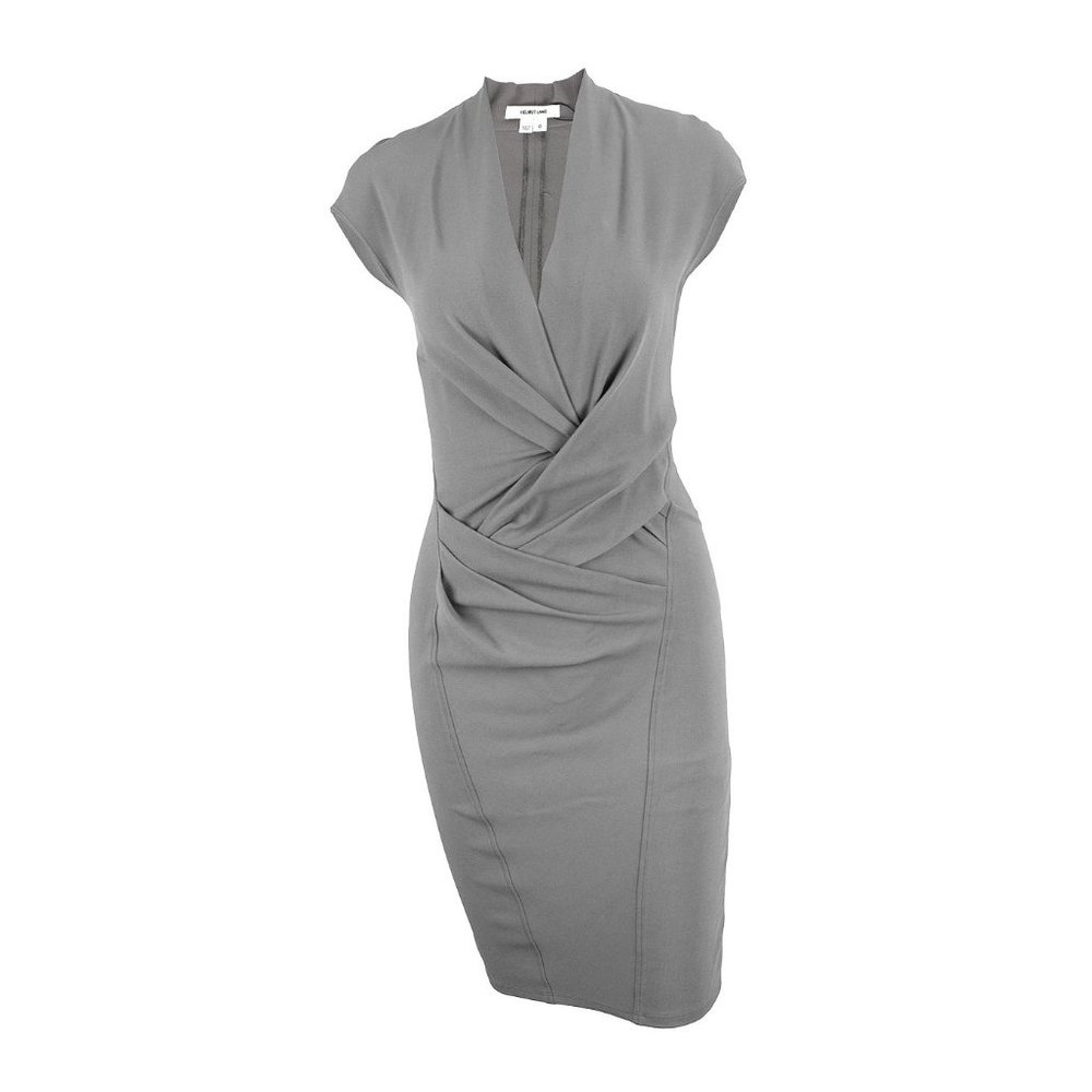 Helmut Lang Wool Pleat Front Sheath Dress - Size 2